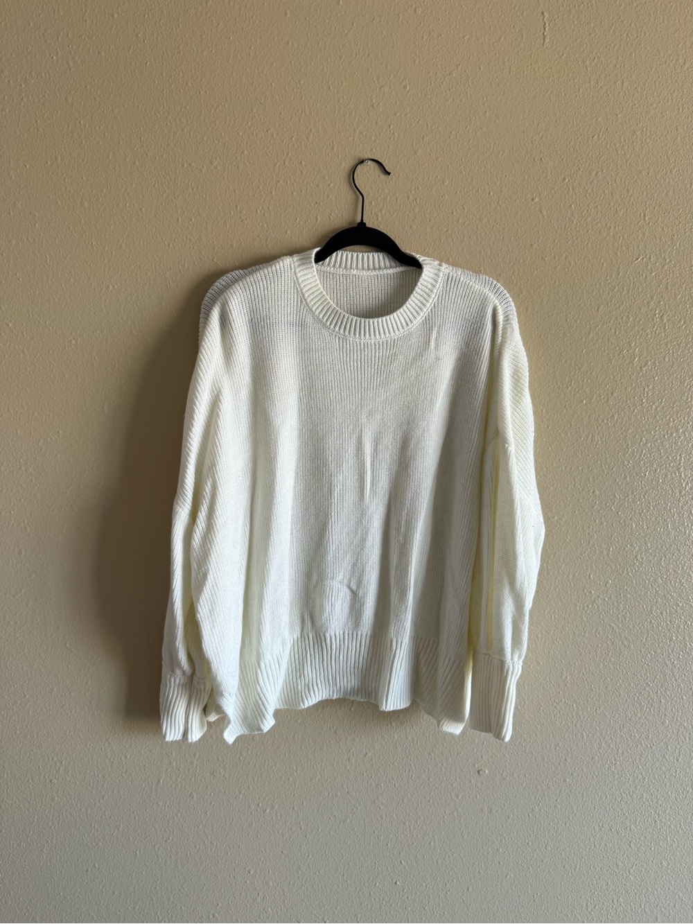 Oversized Crewneck Sweater in Off-White